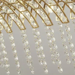 Searchlight Hängeleuchte Kristall B: 100 cm in Messing Klar 8x G9 Art Déco< Hängelampen|Bürolampen