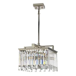 Elstead Hängeleuchte Kristall in Nickel Klar Art Déco< Hängelampen|Esszimmer Lampen