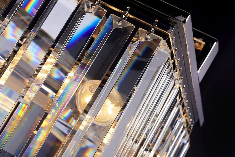 Elstead Hängeleuchte Kristall in Nickel Klar Art Déco< Hängelampen|Esszimmer Lampen