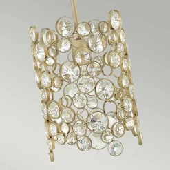 Wohnzimmerlampen|Esszimmer Lampen*Elstead Hängeleuchte Kristall Metall in Blattsilber E27