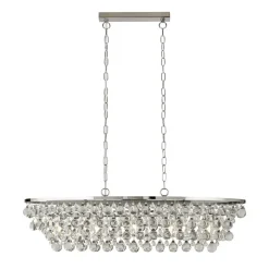 Wohnzimmerlampen|Glaslampen*Searchlight Hängeleuchte Kristall Metall B: 92 cm 5x E27 Chrom