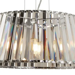 Hängelampen|Esszimmer Lampen*Searchlight Hängeleuchte Kristall 5x E14 Ø 47 cm rund Jugendstil