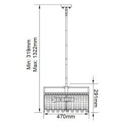 Hängelampen|Esszimmer Lampen*Elstead Hängeleuchte Kristall 4x E27 47 cm breit höhenverstellbar