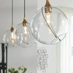 Hängelampen|Bürolampen*Elstead Hängeleuchte Kugel Metall Glas E27 D: 27,4 cm Vintage Design