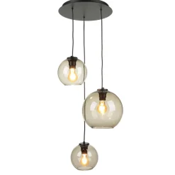 Glaslampen|Retro Lampen*Nowodvorski Hängeleuchte Kugel Schirm Glas T: max. 100cm 3x E27
