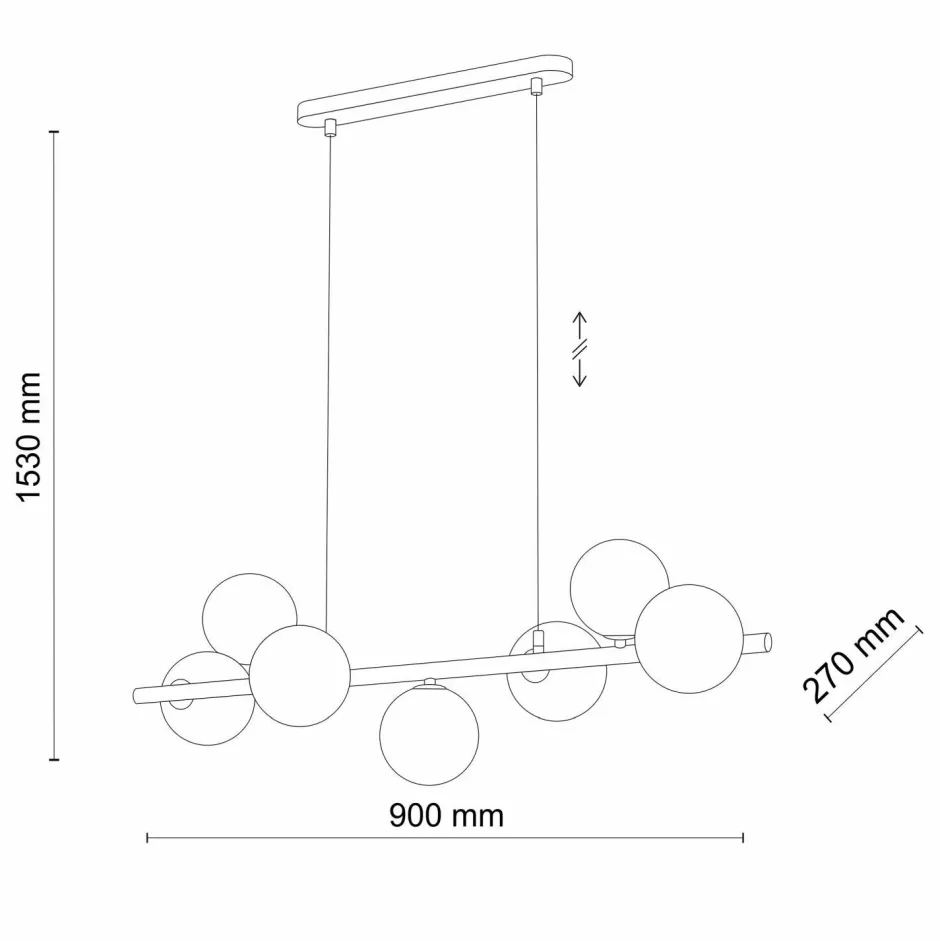Wohnzimmerlampen|Glaslampen*TK Lighting Hängeleuchte Kugelschirm Glas Metall Modern elegant