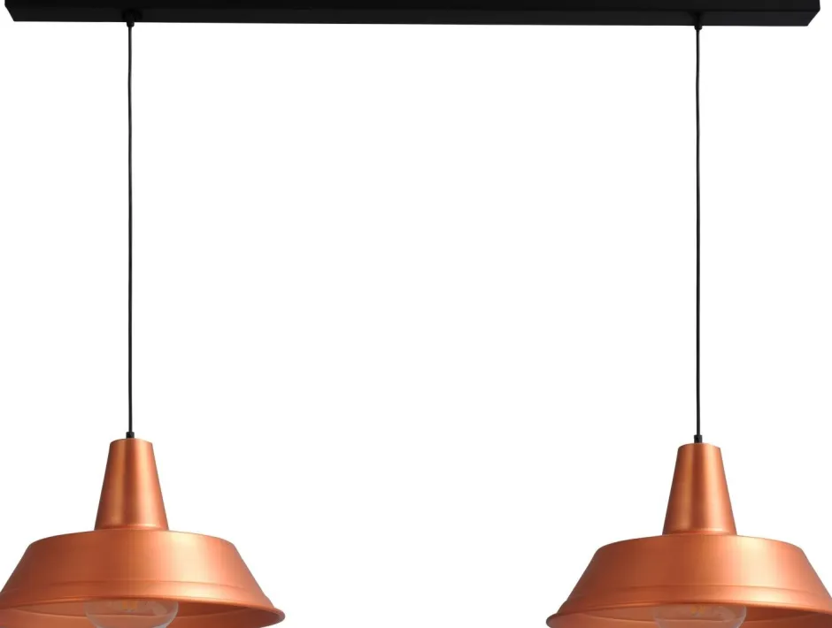 Masterlight Hängeleuchte Kupfer 2xE27 L:130cm Ø45cm Loft PRATO< Hängelampen|Industrie Lampen