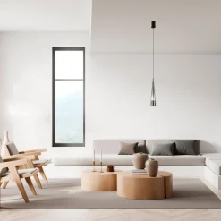 Maytoni Hängeleuchte LED Metall Glas Up Down rund D: 8 cm Chrom< Hängelampen|Led Lampen