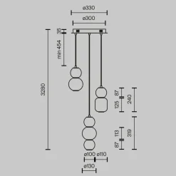 Led Lampen|Bürolampen*Maytoni Hängeleuchte LED Metall Rauchglas B: 38 cm 4000 lm INA