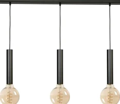 Wohnzimmerlampen|Esszimmer Lampen*Masterlight Hängeleuchte länglich Metall 3-flammig für E27 Esstisch