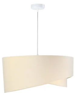 BPS Koncept Hängeleuchte MADAN Creme Weiß rund Ø50cm< Hängelampen|Esszimmer Lampen