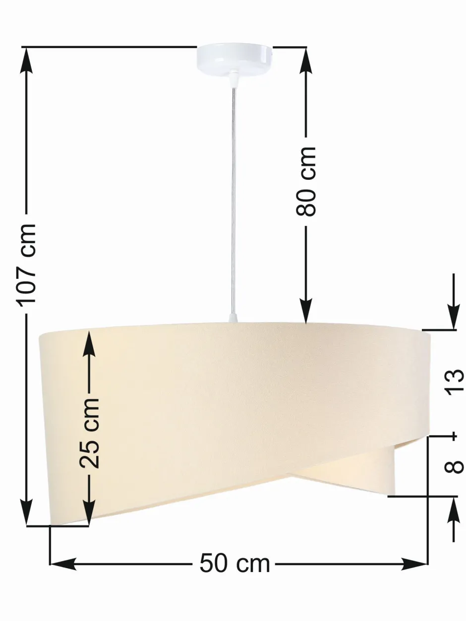 BPS Koncept Hängeleuchte MADAN Creme Weiß rund Ø50cm< Hängelampen|Esszimmer Lampen