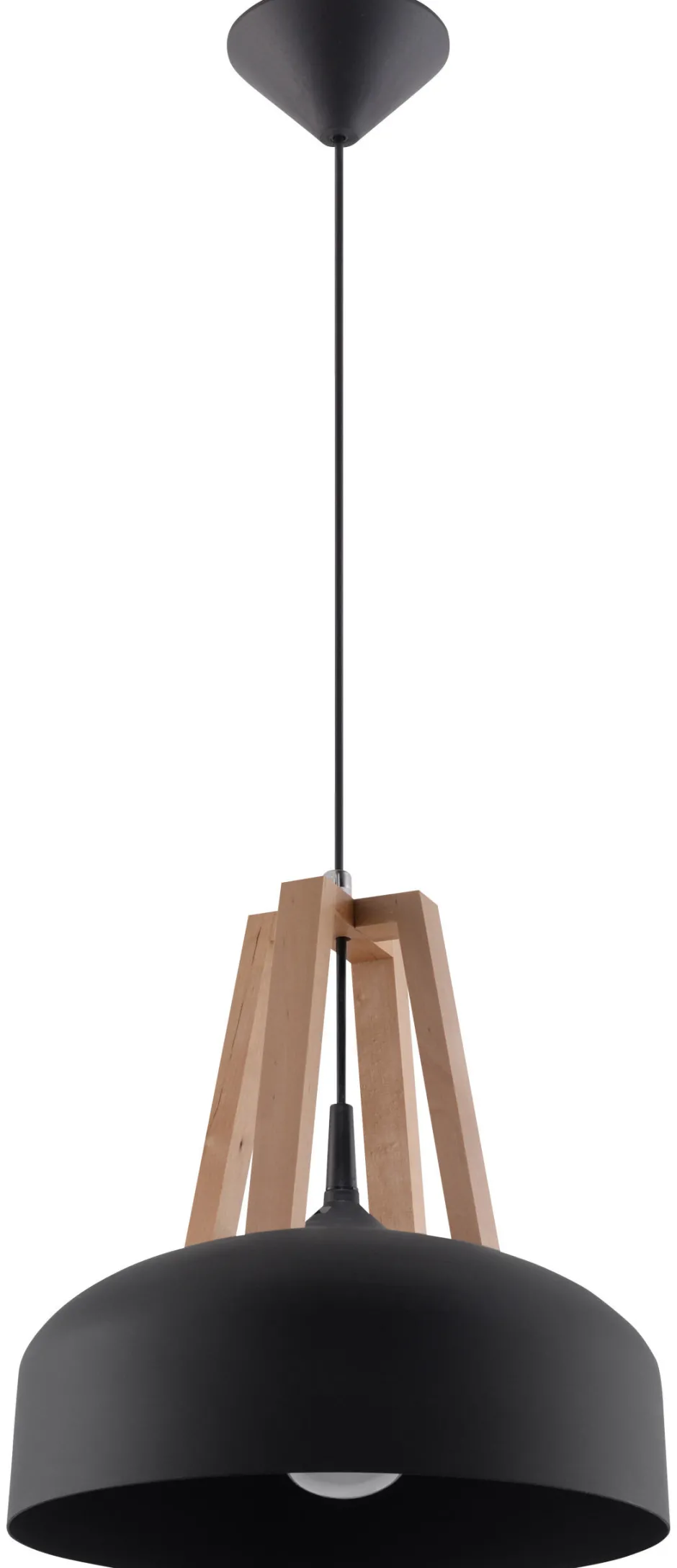 Sollux Hängeleuchte MANILIA Ø30cm rund Retro Schwarz E27< Wohnzimmerlampen|Retro Lampen