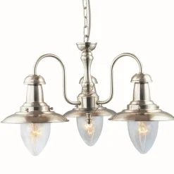 Hängelampen|Esszimmer Lampen*Searchlight Hängeleuchte maritim silberfarben