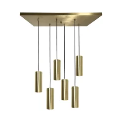 Giovanni Battista Hängeleuchte Messing B: 80 cm in Bronze hell 6x E27 massiv< Bürolampen|Lampen Aus Aller Welt