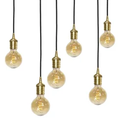 Giovanni Battista Hängeleuchte Messing massiv B: 80 cm in Bronze hell 6x E27< Hängelampen|Bürolampen