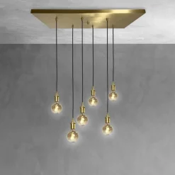 Giovanni Battista Hängeleuchte Messing massiv B: 80 cm in Bronze hell 6x E27< Hängelampen|Bürolampen