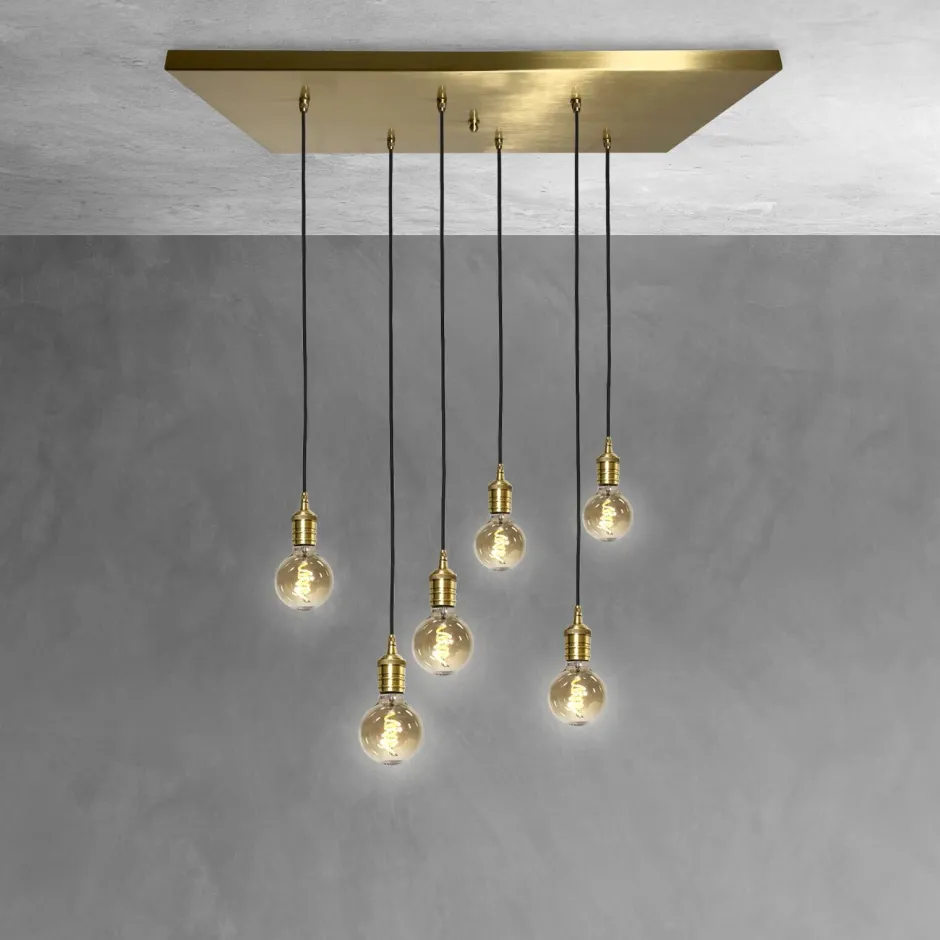 Giovanni Battista Hängeleuchte Messing massiv B: 80 cm in Bronze hell 6x E27< Hängelampen|Bürolampen