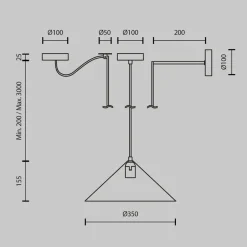 Küchenlampen|Wohnzimmerlampen*Maytoni Hängeleuchte Metall Ø 35 cm rund H: max. 318 cm Schwarz