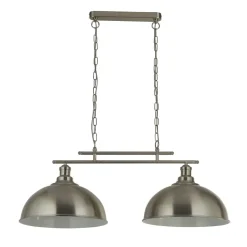 Hängelampen|Esszimmer Lampen*Searchlight Hängeleuchte Metall B: 81,5 cm in Silber 2-flammig E27