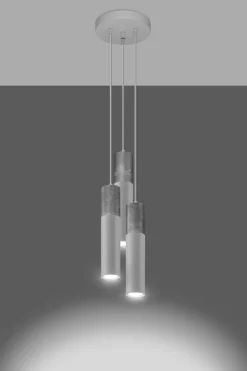 Wohnzimmerlampen|Moderne Lampen*Sollux Hängeleuchte Metall Beton GU10 3-flammig Ø 20 cm