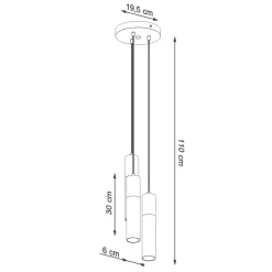 Wohnzimmerlampen|Moderne Lampen*Sollux Hängeleuchte Metall Beton GU10 3-flammig Ø 20 cm