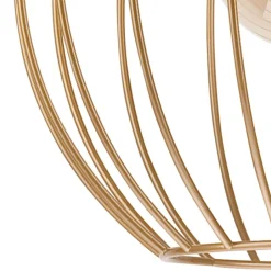 Lamkur Hängeleuchte Metall Draht Ø 24 cm verstellbar Gold Retro E27< Hängelampen|Esszimmer Lampen