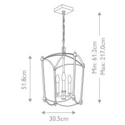 Elstead Hängeleuchte Metall E14 B: 30,5 cm H: max. 217 cm ZENOR< Hängelampen|Bürolampen