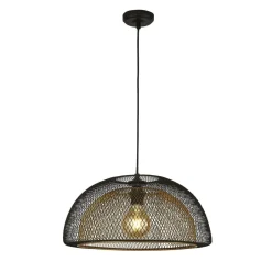Searchlight Hängeleuchte Metall E27 D: 45,5 cm in Schwarz Gold< Hängelampen|Wohnzimmerlampen