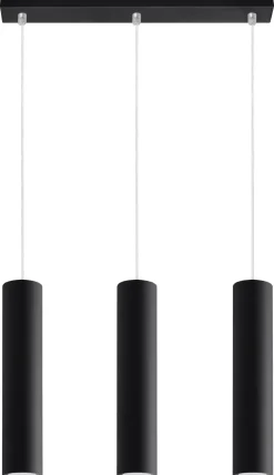 Sollux Hängeleuchte Metall 3-flammig GU10 B: 45 cm Schwarz< Hängelampen|Wohnzimmerlampen