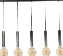 Hängelampen|Wohnzimmerlampen*Masterlight Hängeleuchte Metall für E27 Schwarz Öl-Effekt ESJA