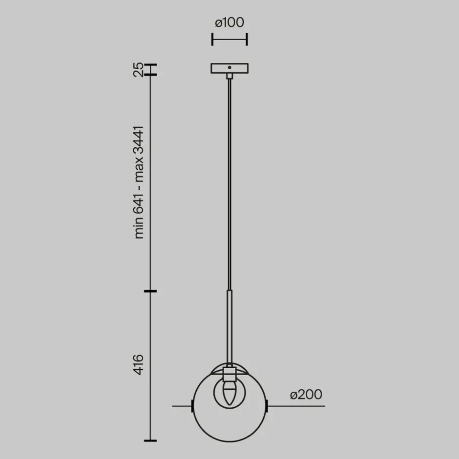 Hängelampen|Esszimmer Lampen*Maytoni Hängeleuchte Metall Glas Ø 20 cm H: max. 344,1 cm G9