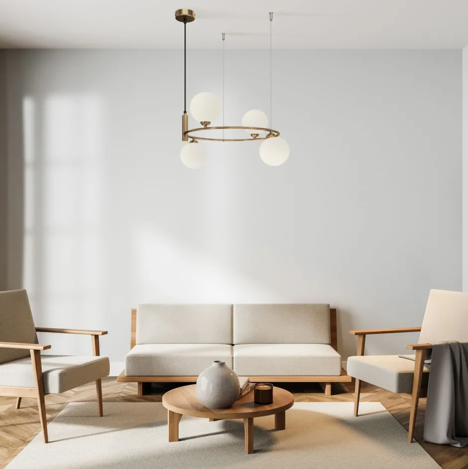 Maytoni Hängeleuchte Metall Glas B: 39 cm H: max. 178 cm G9< Hängelampen|Bürolampen