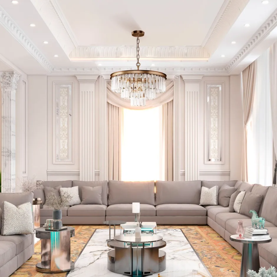 Hängelampen|Esszimmer Lampen*Maytoni Hängeleuchte Metall Glas E14 rund D: 50 cm in Messing