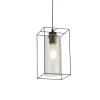 Hängelampen|Wohnzimmerlampen*Searchlight Hängeleuchte Metall Glas eckig B: 15 cm Schwarz Klar E27