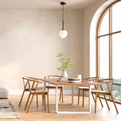 Hängelampen|Esszimmer Lampen*Maytoni Hängeleuchte Metall Glas E14 Ø 15 cm rund Schwarz Weiß