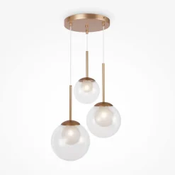 Maytoni Hängeleuchte Metall Glas G9 rund D: 40 cm in Gold CORA< Hängelampen|Bürolampen