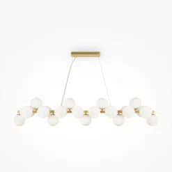 Hängelampen|Bürolampen*Maytoni Hängeleuchte Metall Glas H: max. 133,9 cm in Gold Weiß