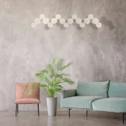 Hängelampen|Bürolampen*Maytoni Hängeleuchte Metall Glas H: max. 133,9 cm in Gold Weiß