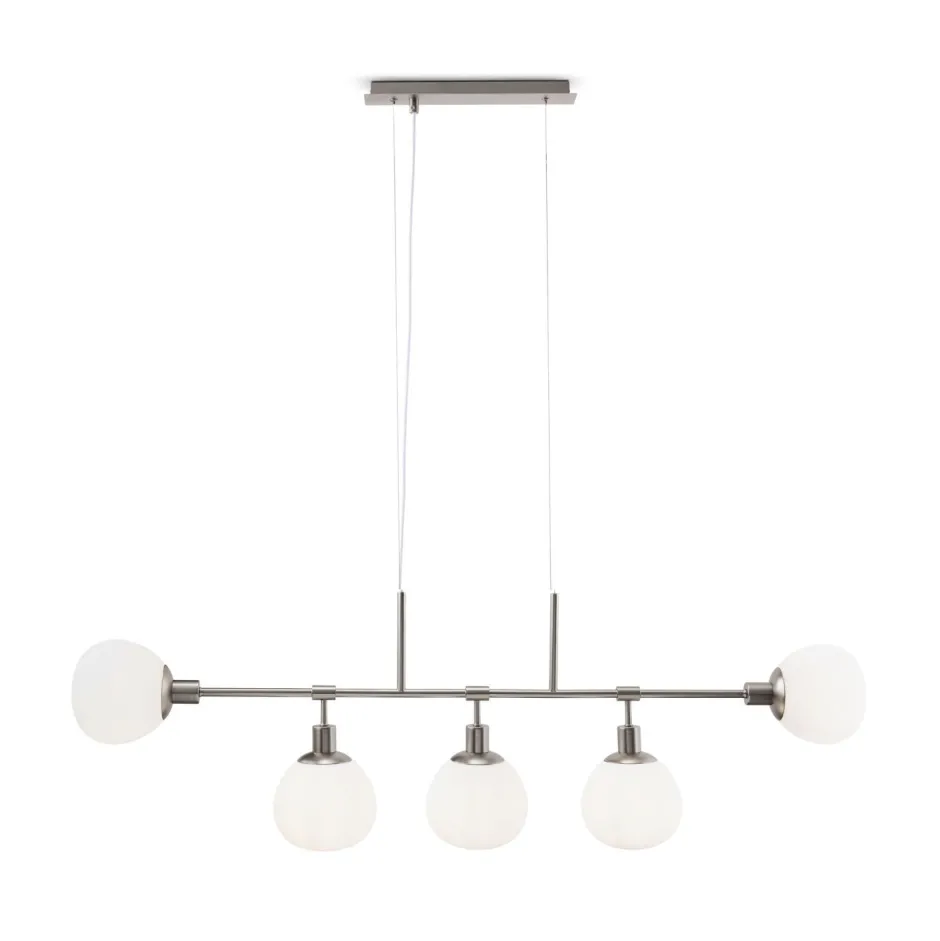 Maytoni Hängeleuchte Metall Glas H: max. 149,3 cm Nickel Weiß< Bürolampen|Kugellampen