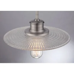Elstead Hängeleuchte Metall Glas in Nickel Ø29cm Esstisch Küche< Maritime Lampen|Rustikale Lampen