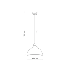 Küchenlampen|Wohnzimmerlampen*TK Lighting Hängeleuchte Metall Grün Retro Ø 34 cm verstellbar E27