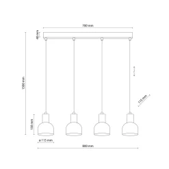 TK Lighting Hängeleuchte Metall Holz E27 Schwarz Holz 4-flammig< Hängelampen|Esszimmer Lampen