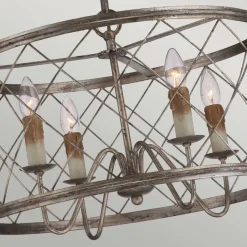 Hängelampen|Industrie Lampen*Elstead Hängeleuchte Metall in Silber antik Ø53cm Industrial