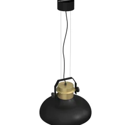 Hängelampen|Esszimmer Lampen*Luminex Hängeleuchte Metall Industrie Design Schwarz Gold