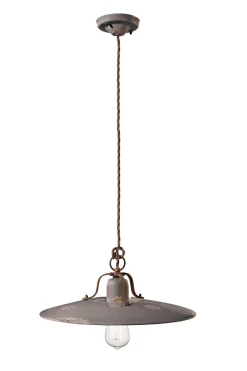 Wohnzimmerlampen|Keramiklampen*Ferroluce Hängeleuchte Metall Keramik E27 rund D: 40 cm Vintage