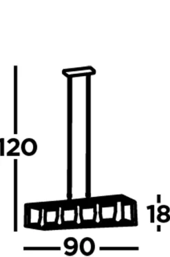 Searchlight Hängeleuchte Metall länglich B: 90 cm in Silber-Gold E27< Hängelampen|Wandleuchten