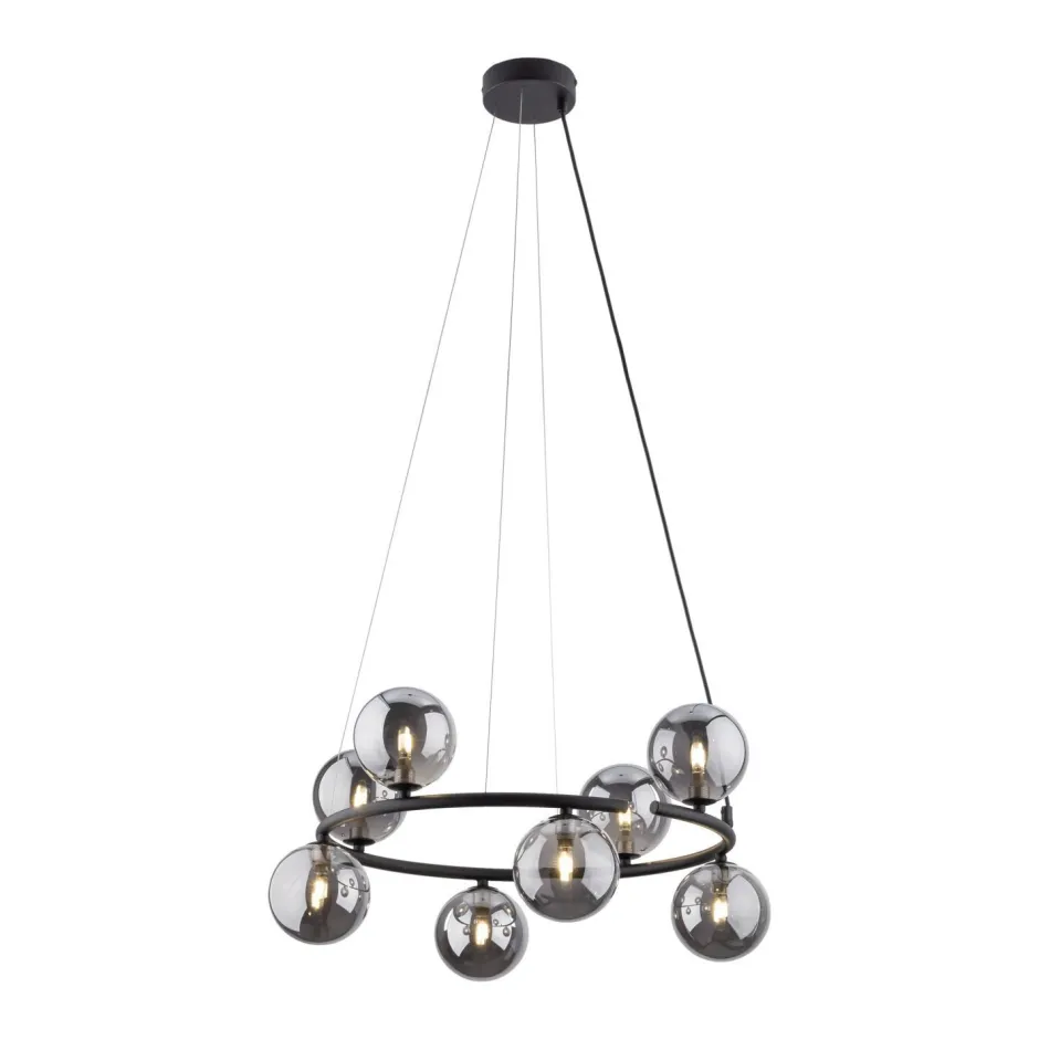 TK Lighting Hängeleuchte Metall Rauchglas G9 Ø 62 cm H: max. 140 cm< Hängelampen|Bürolampen