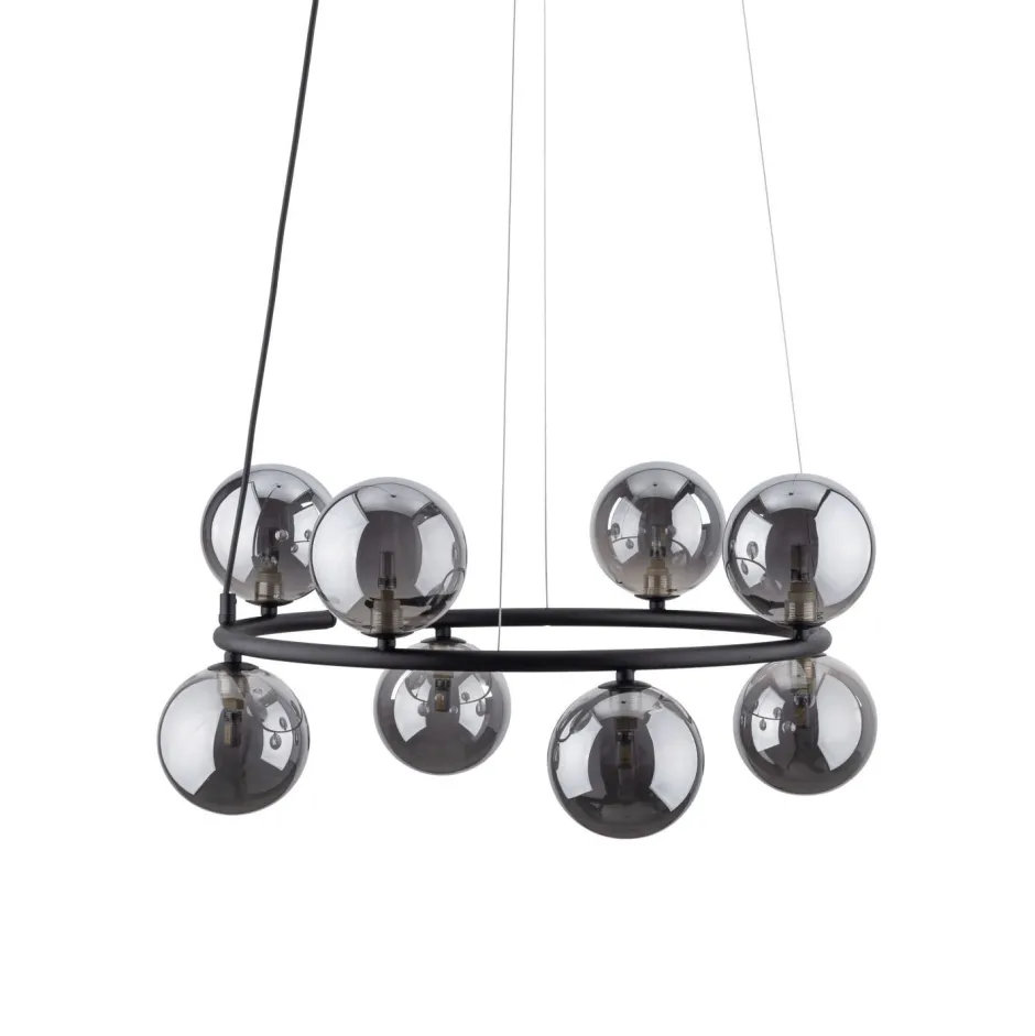 TK Lighting Hängeleuchte Metall Rauchglas G9 Ø 62 cm H: max. 140 cm< Hängelampen|Bürolampen