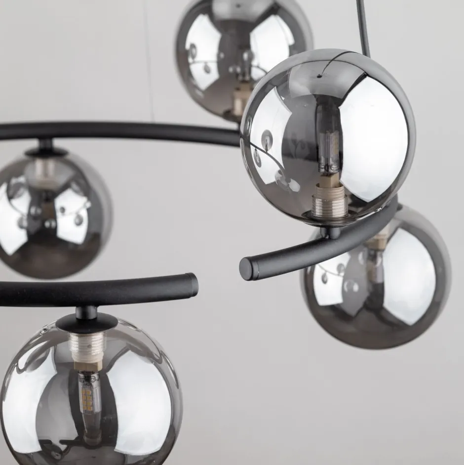 TK Lighting Hängeleuchte Metall Rauchglas G9 Ø 62 cm H: max. 140 cm< Hängelampen|Bürolampen